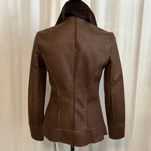 Shearling Faux Fur Jacket Brown, Size S - Picture 7 of 10
